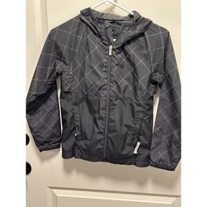 All in Motion Boy's Black Windbreaker Jacket w/ geometric designs /Youth Medium